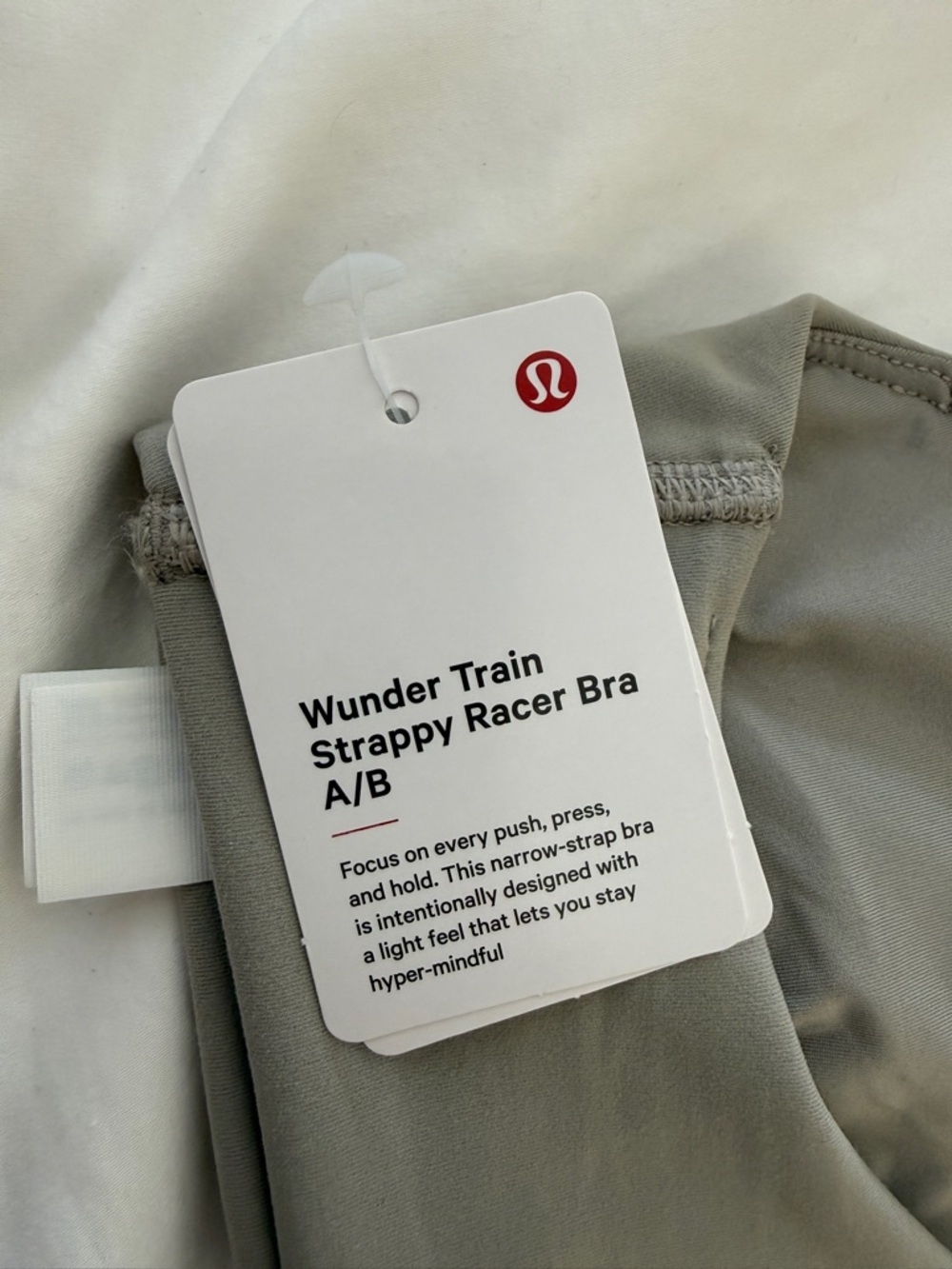 lululemon Wunder Train Strappy Racer Bra - Light Gray - Picture 4 of 4